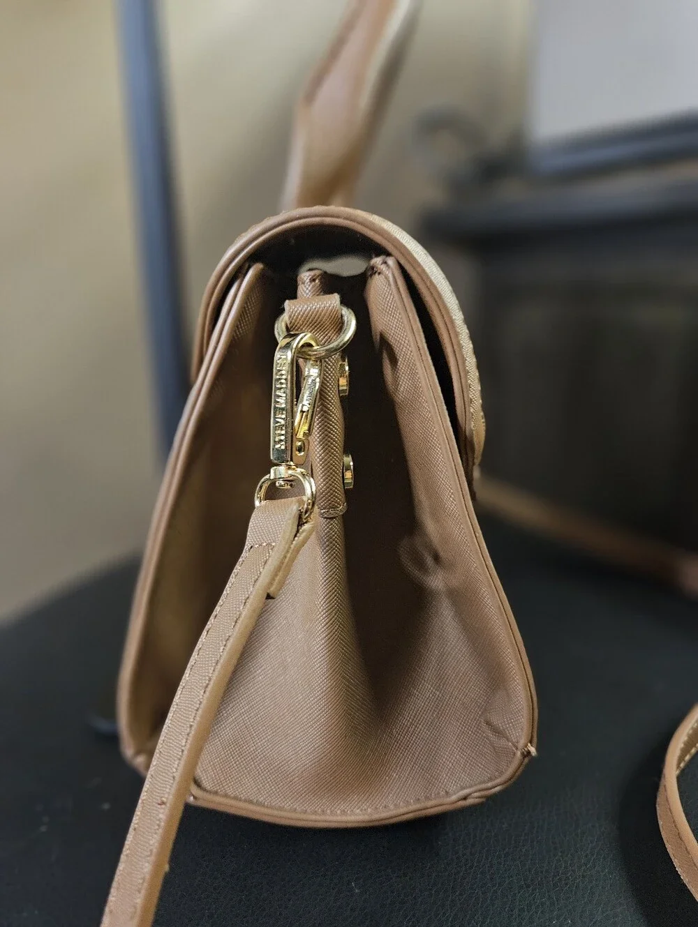 Steve Madden Baubrielle Top Handle Crossbody Bag- In Nutshell